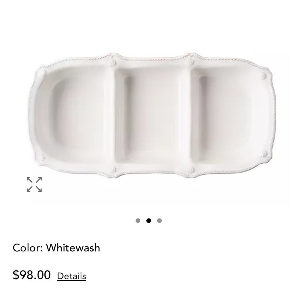 Juliska Berry & Thread Triple Section Server - NWT - Ceramic